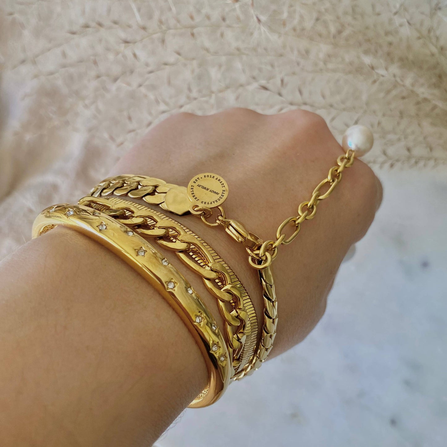 18K Gold Plated Figaro Chain Bracelet