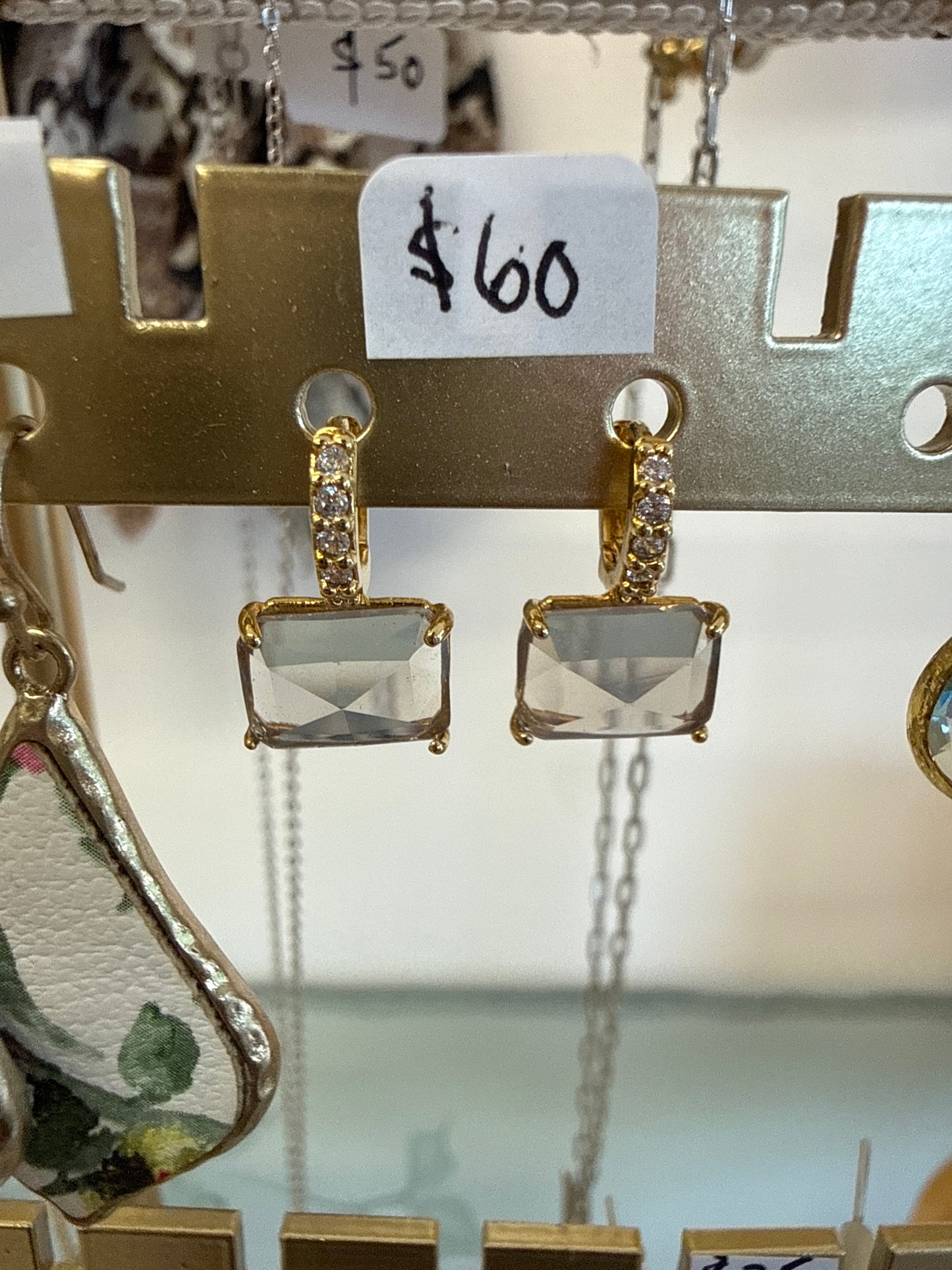 Purple & Diamond Gem Earrings
