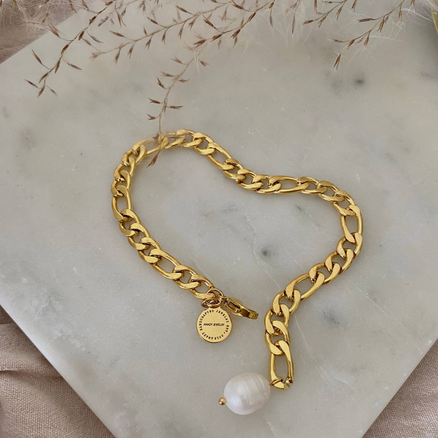 18K Gold Plated Figaro Chain Bracelet