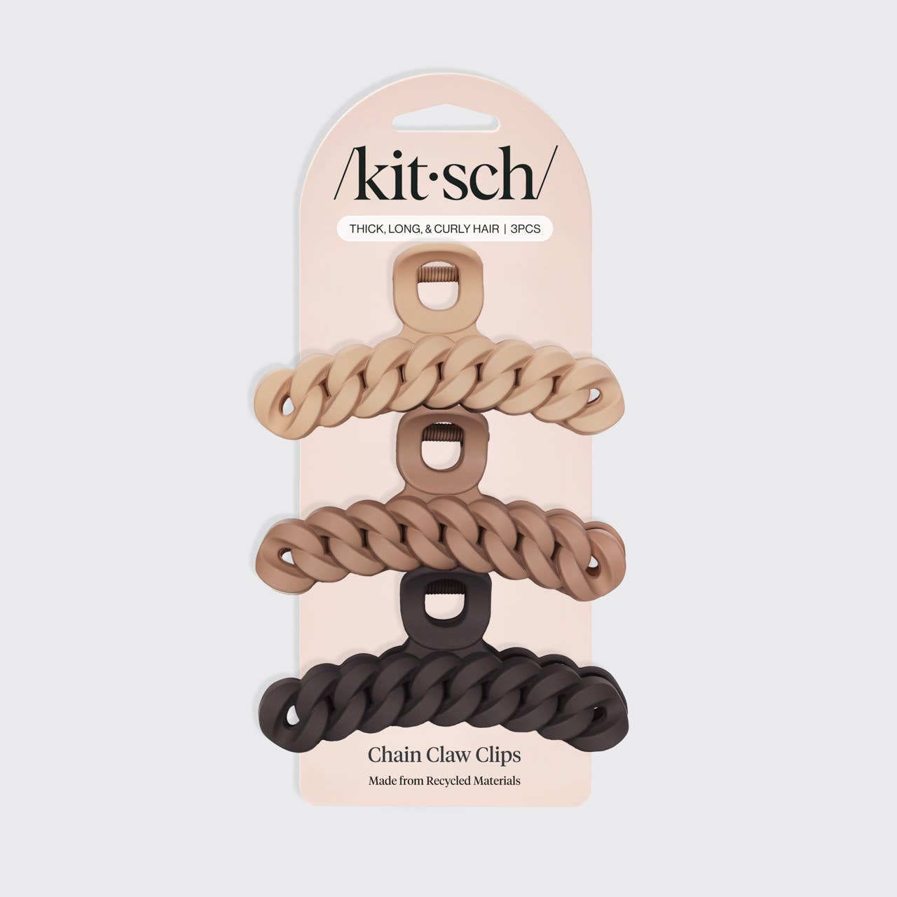 KITSCH - Eco-friendly Chain Claw Clip 3pc Set - Neutral