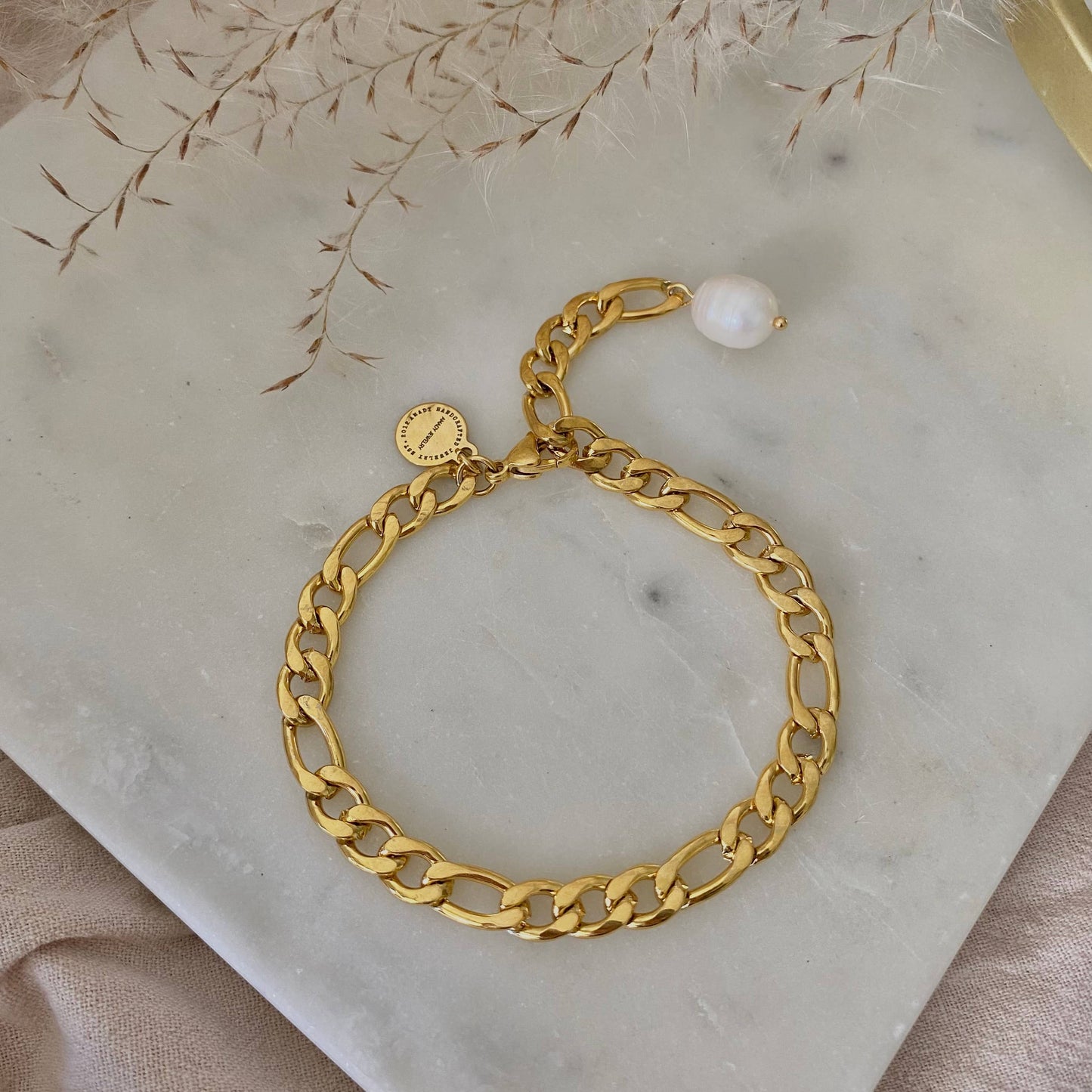 18K Gold Plated Figaro Chain Bracelet