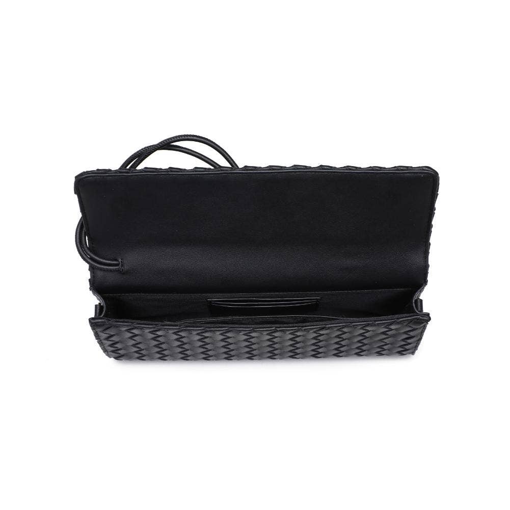 Urban Expressions - Ada Top Handle Woven East West Clutch Crossbody: Oatmilk