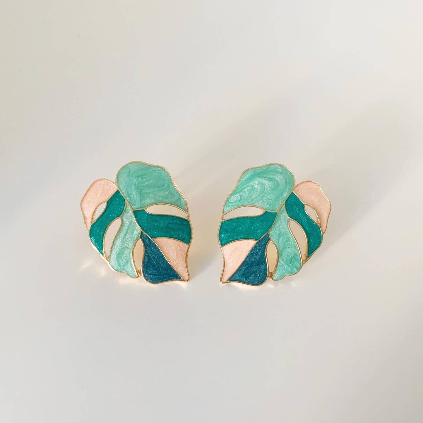 Monstera Leaf Stud Earrings