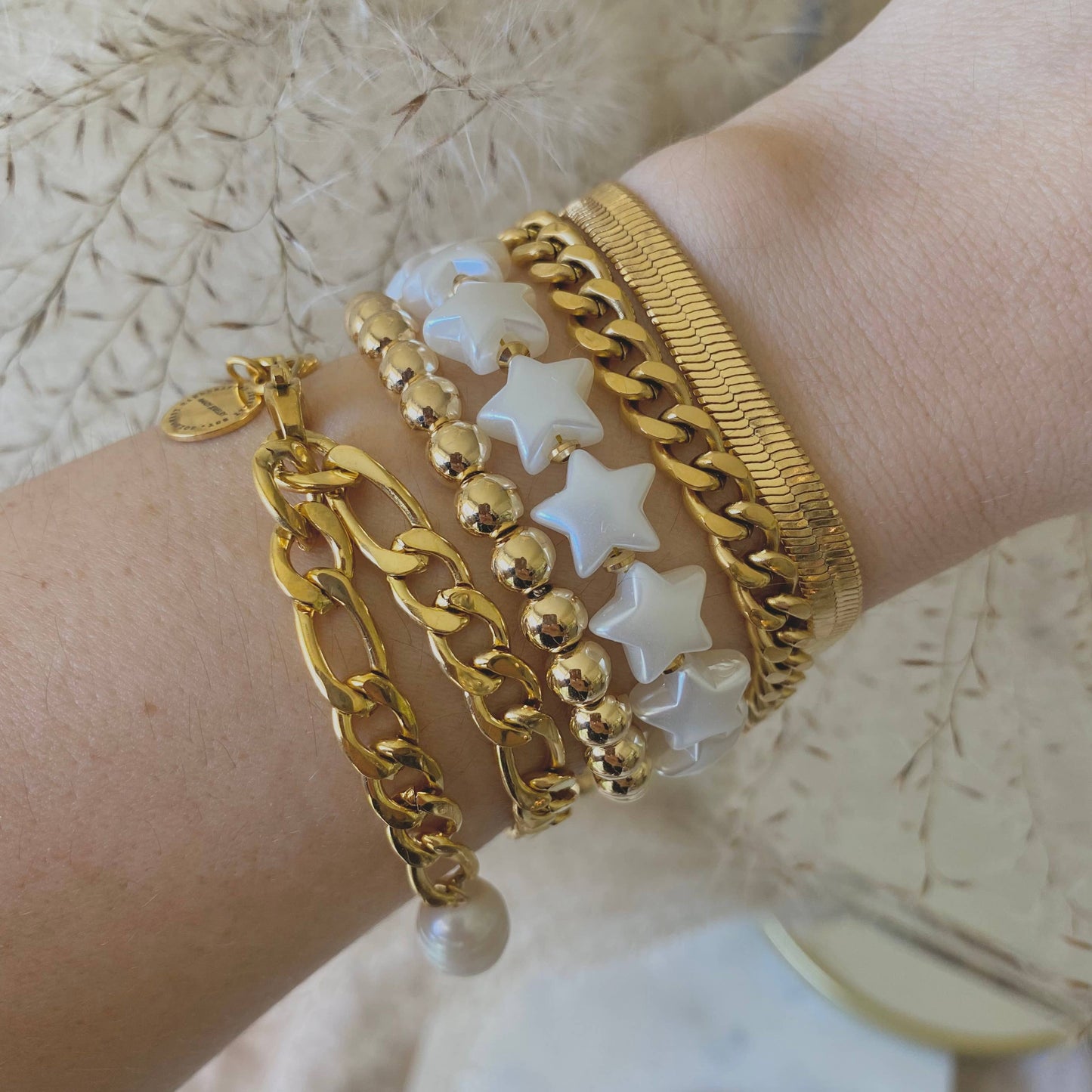 18K Gold Plated Figaro Chain Bracelet