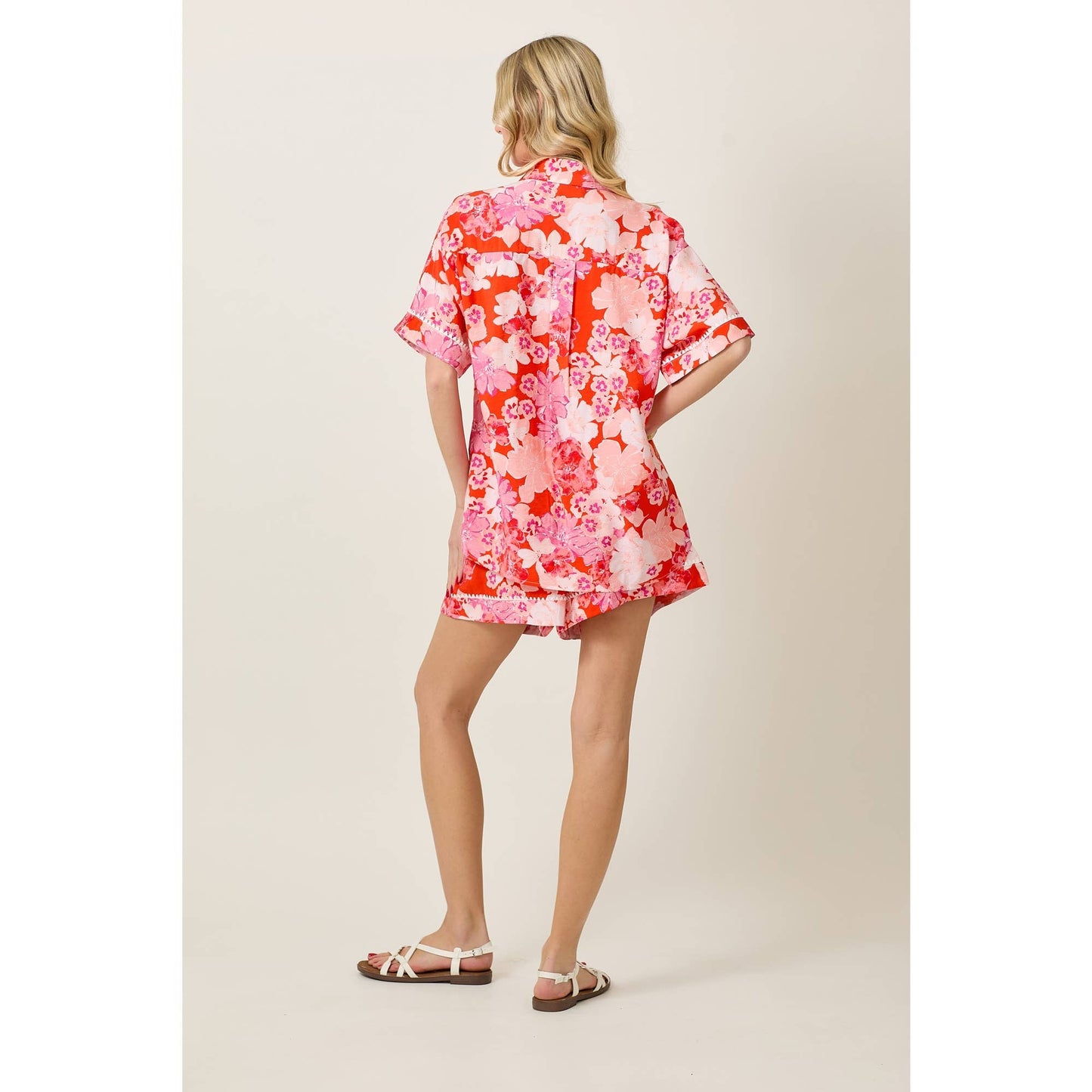 SKYLAR ROSE - Summer Floral Short Sleeve Top & Shorts Set