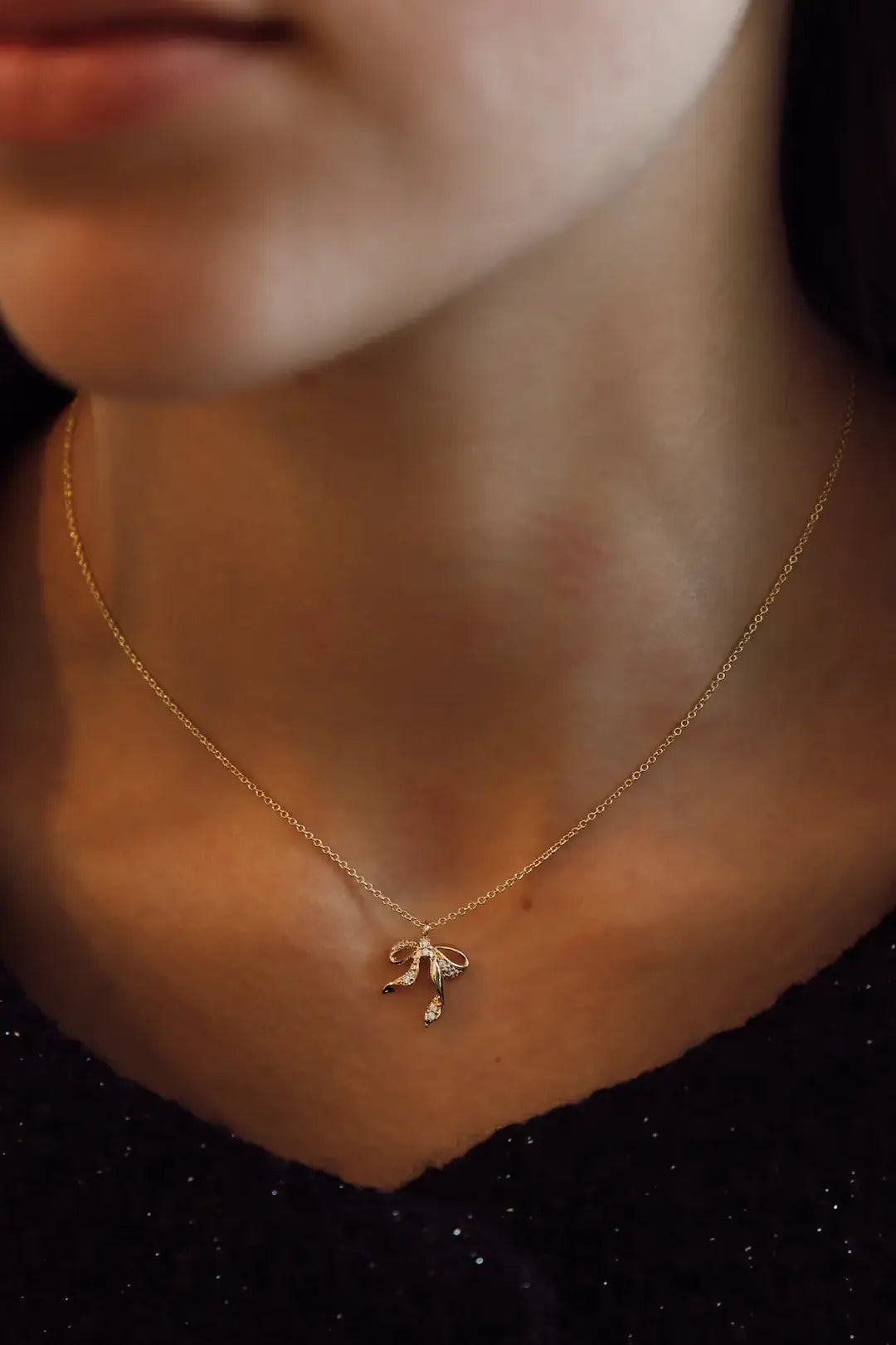 CZ Bow Necklace
