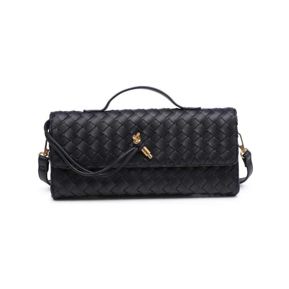Urban Expressions - Ada Top Handle Woven East West Clutch Crossbody: Oatmilk