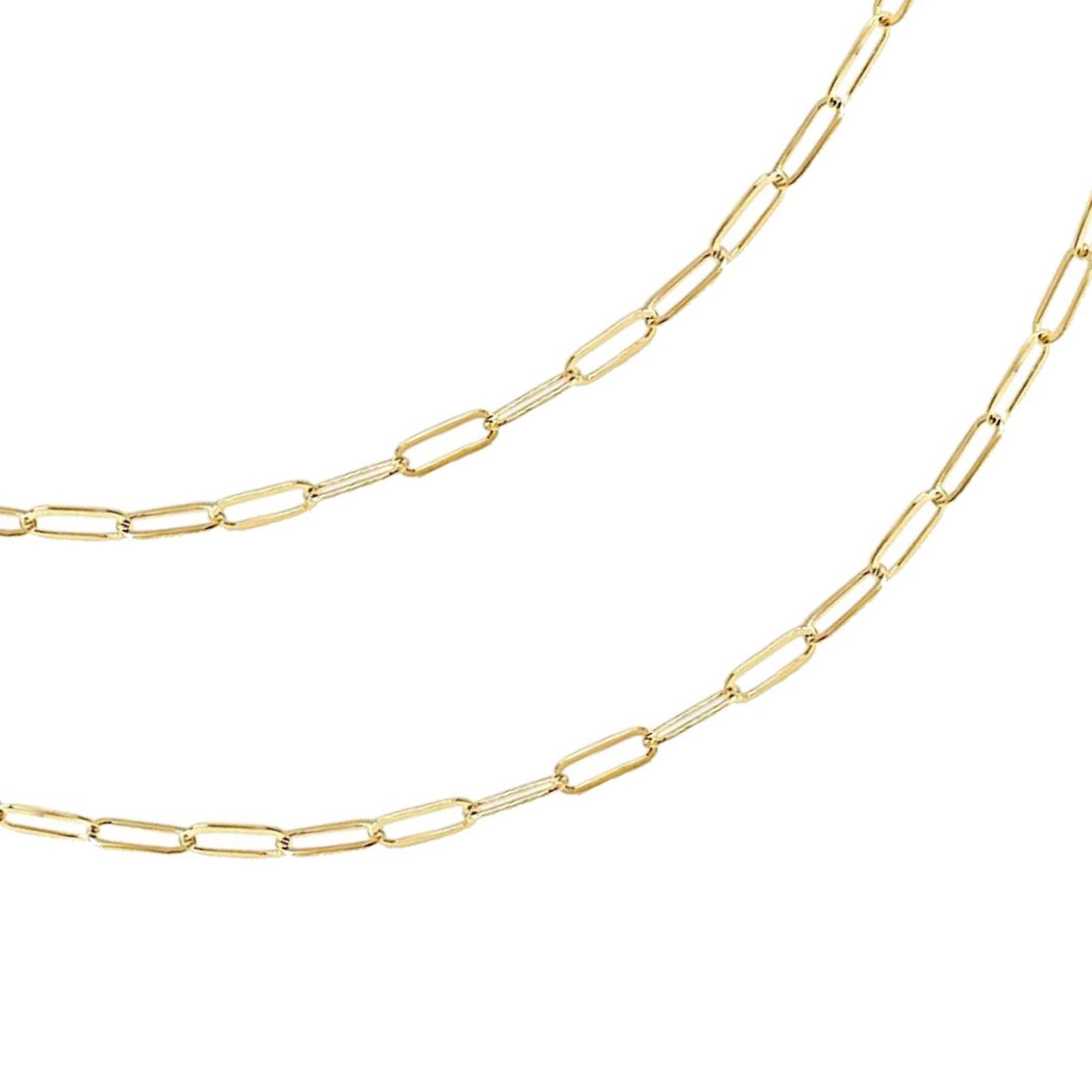 Mini Paper Clip Link Chain Double Wrap Bracelet