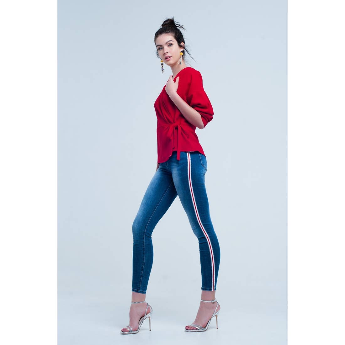 Red Top With Side Tie