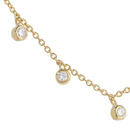 Seven Bezel CZ Drop Necklace