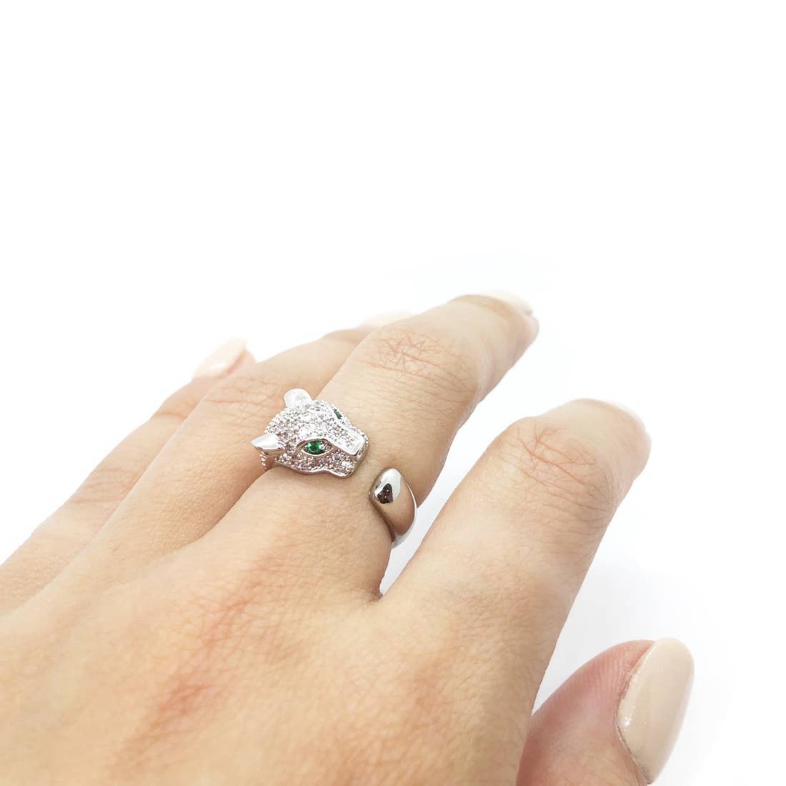 CZ Panther Ring Adjustable in Silver