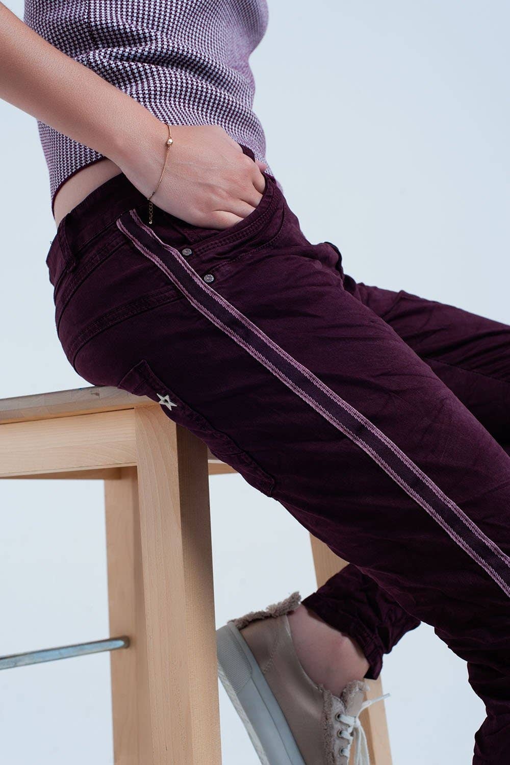Boyfriend Burgundy Jeans