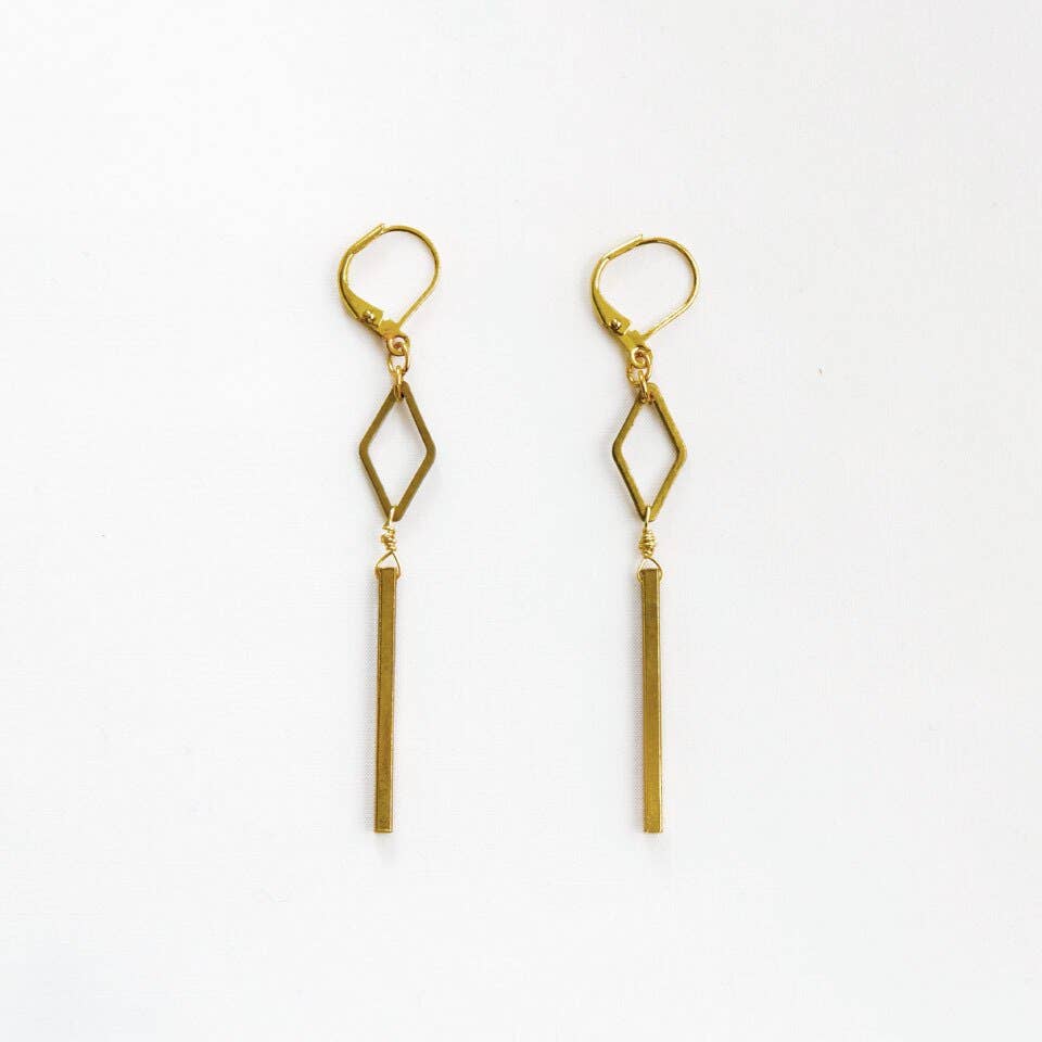 Diamond and Bar Earring