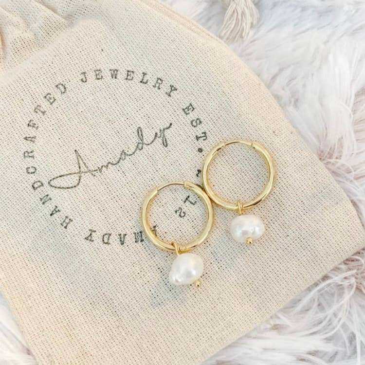 Water Pearl Hoop Earrings