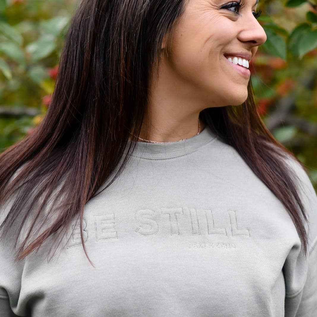 Embroidered Sweatshirt "Be Still"