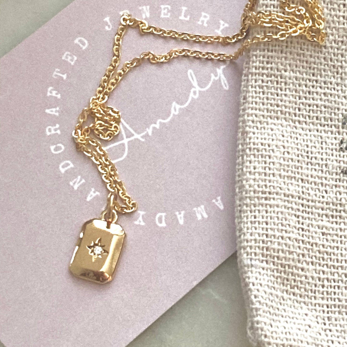 North Star Medallion Charm Pendant Necklace
