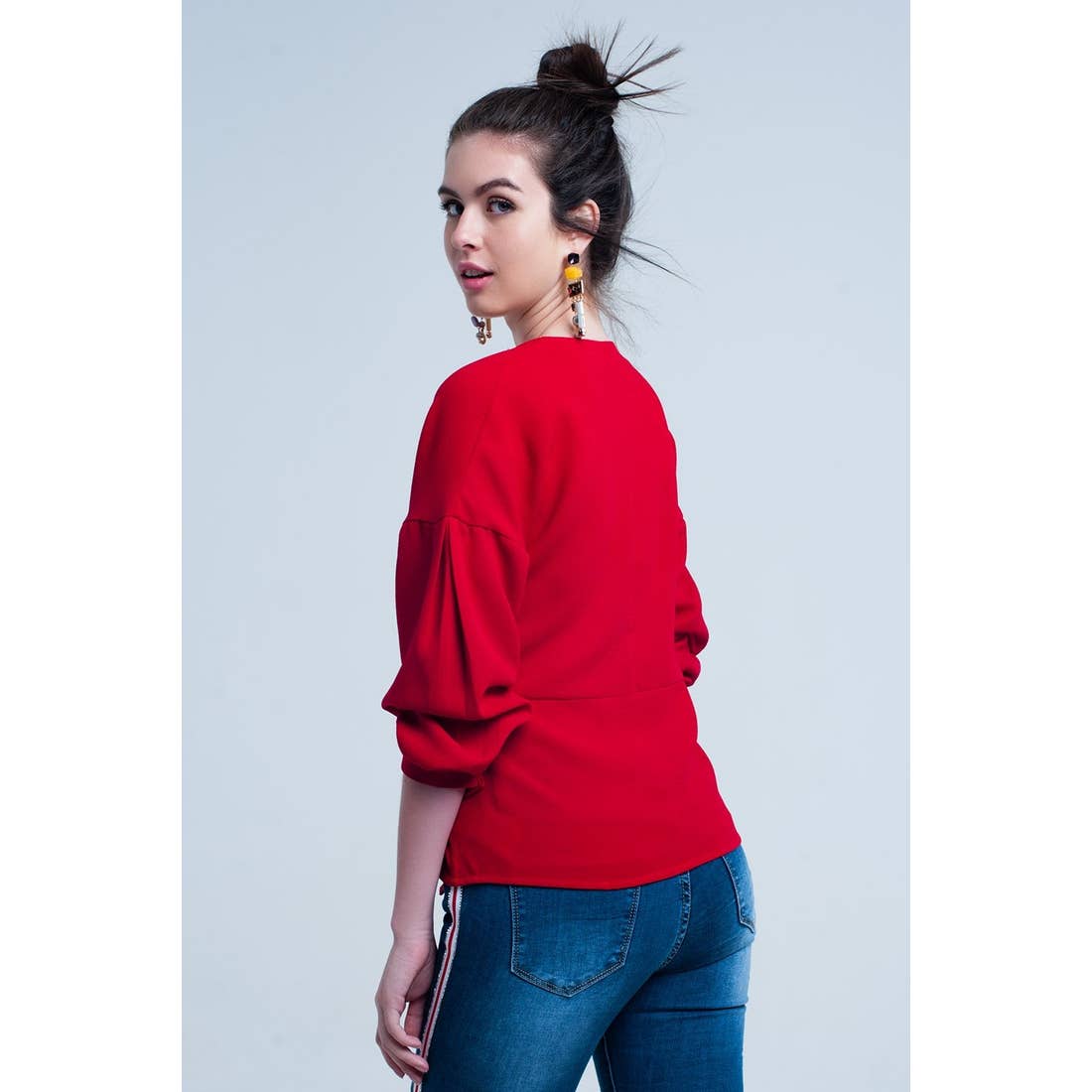Red Top With Side Tie