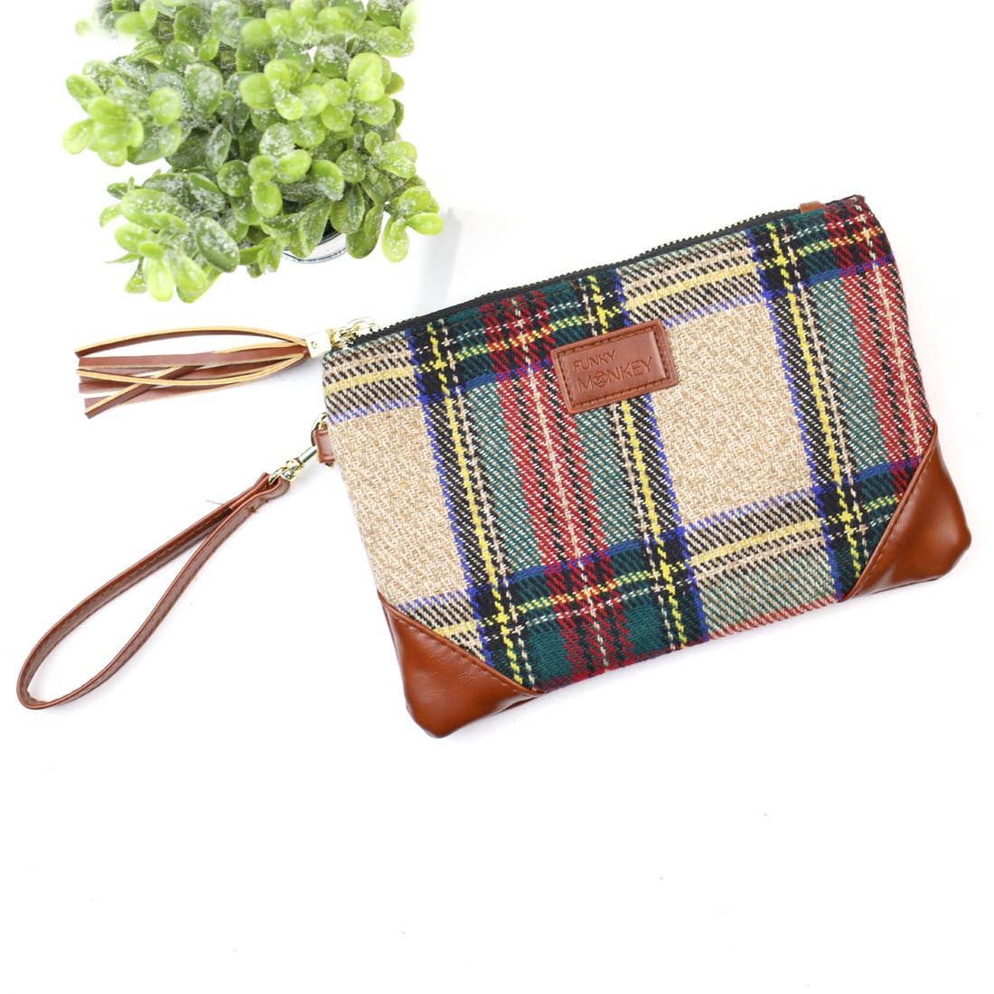 Plaid Wristlet
