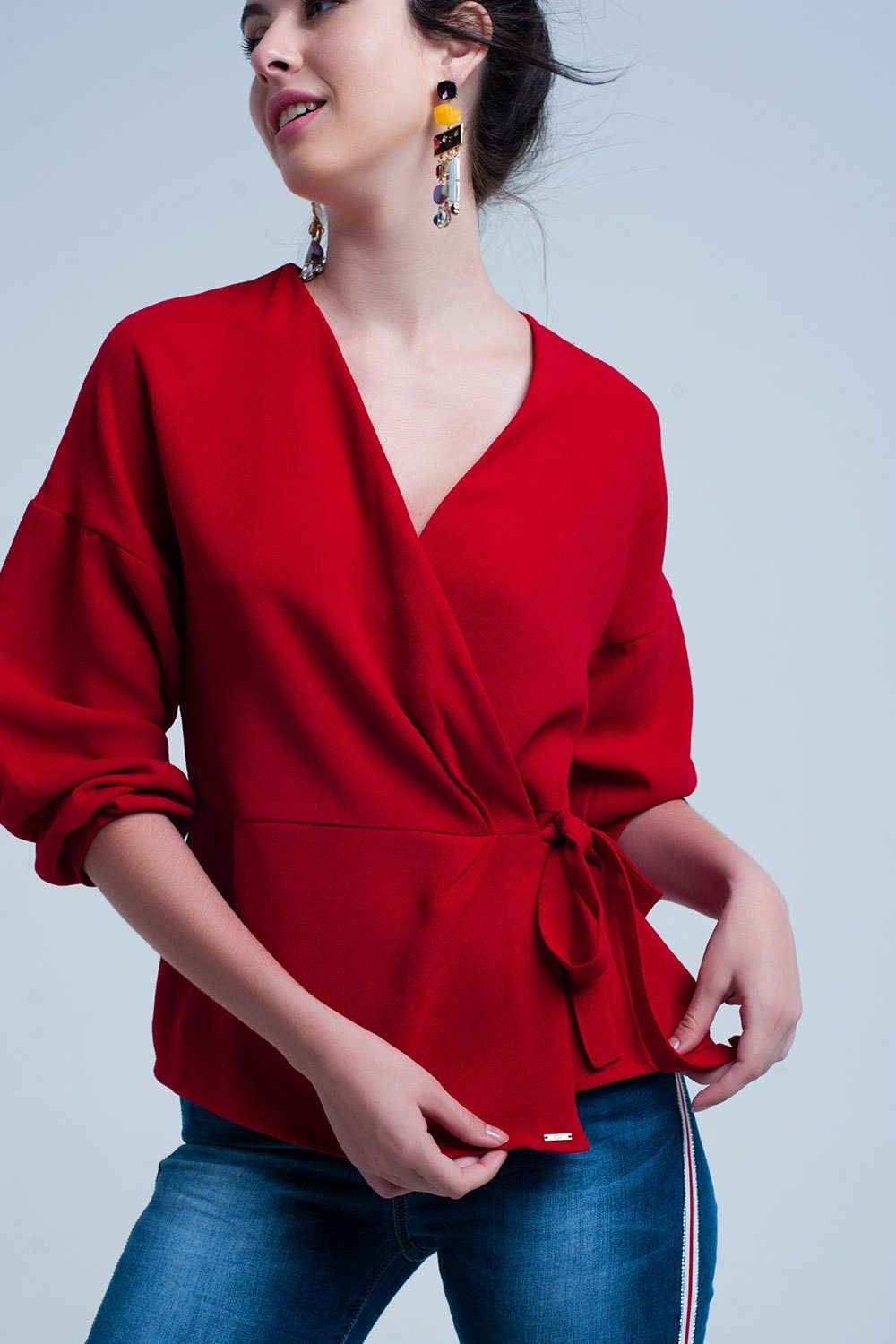 Red Top With Side Tie