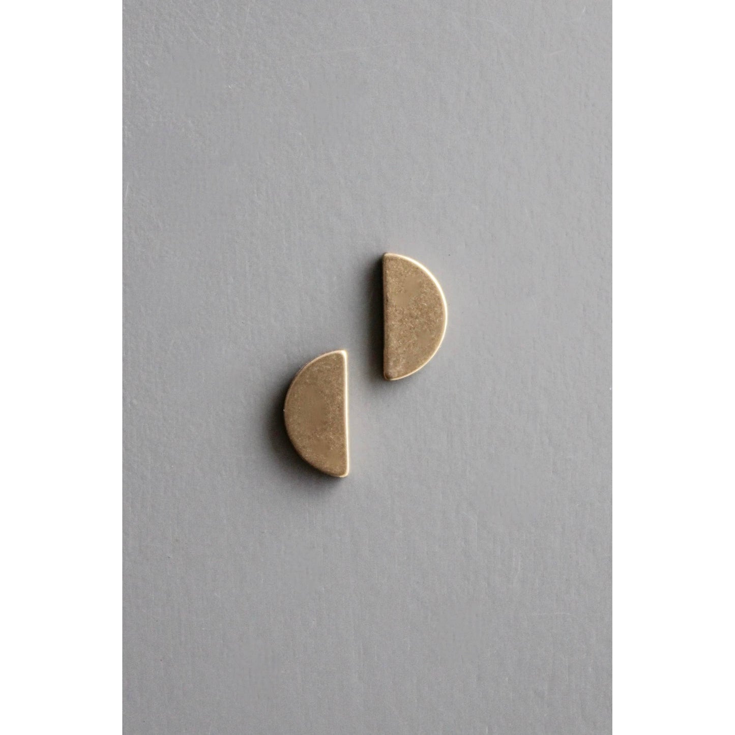David Aubrey Jewelry - Half Moon Brass Post Earrings