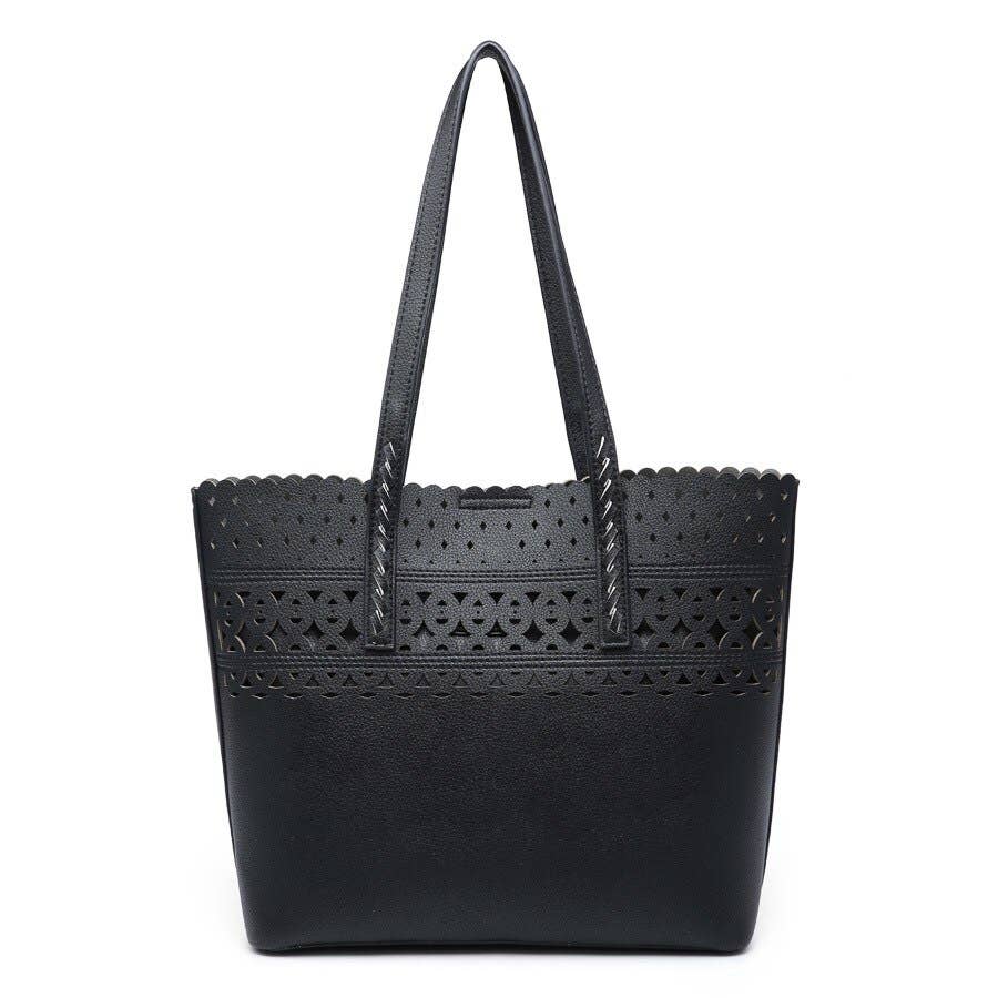 Laser Cut Scallop Top Tote Bag
