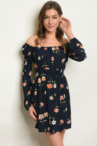 Navy Floral Dress