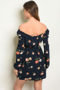 Navy Floral Dress