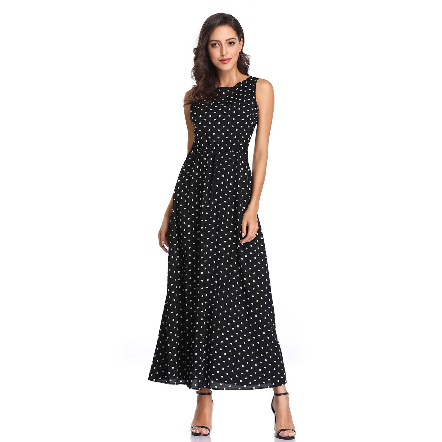 Sleeveless Polka Dot Dress