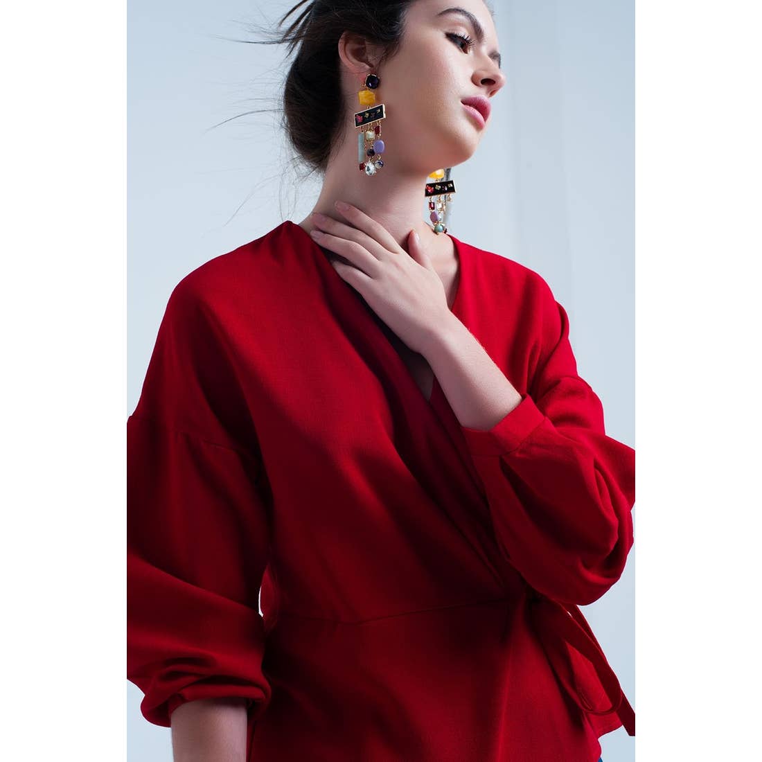 Red Top With Side Tie