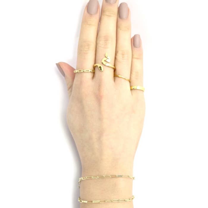 Mini Paper Clip Link Chain Double Wrap Bracelet