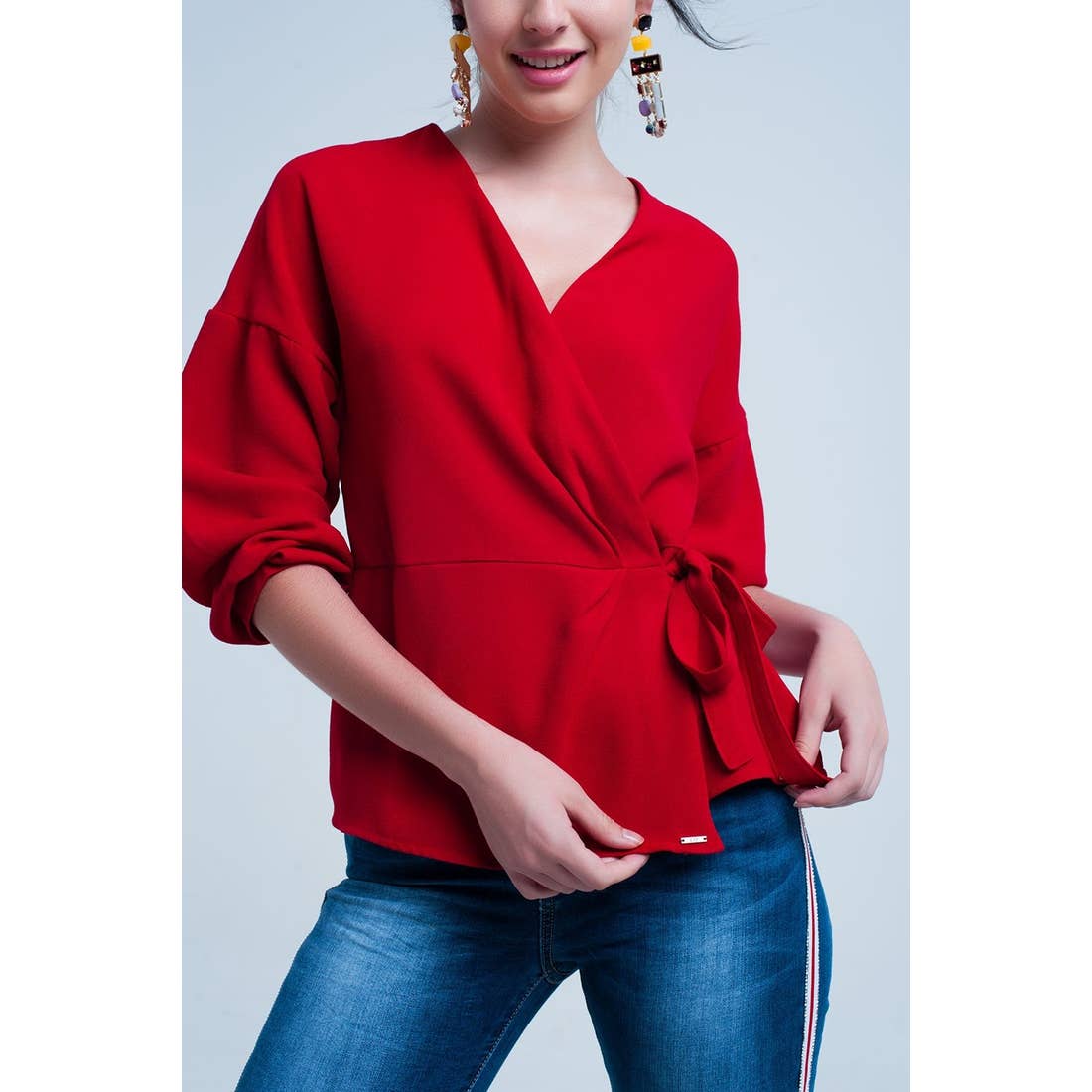 Red Top With Side Tie