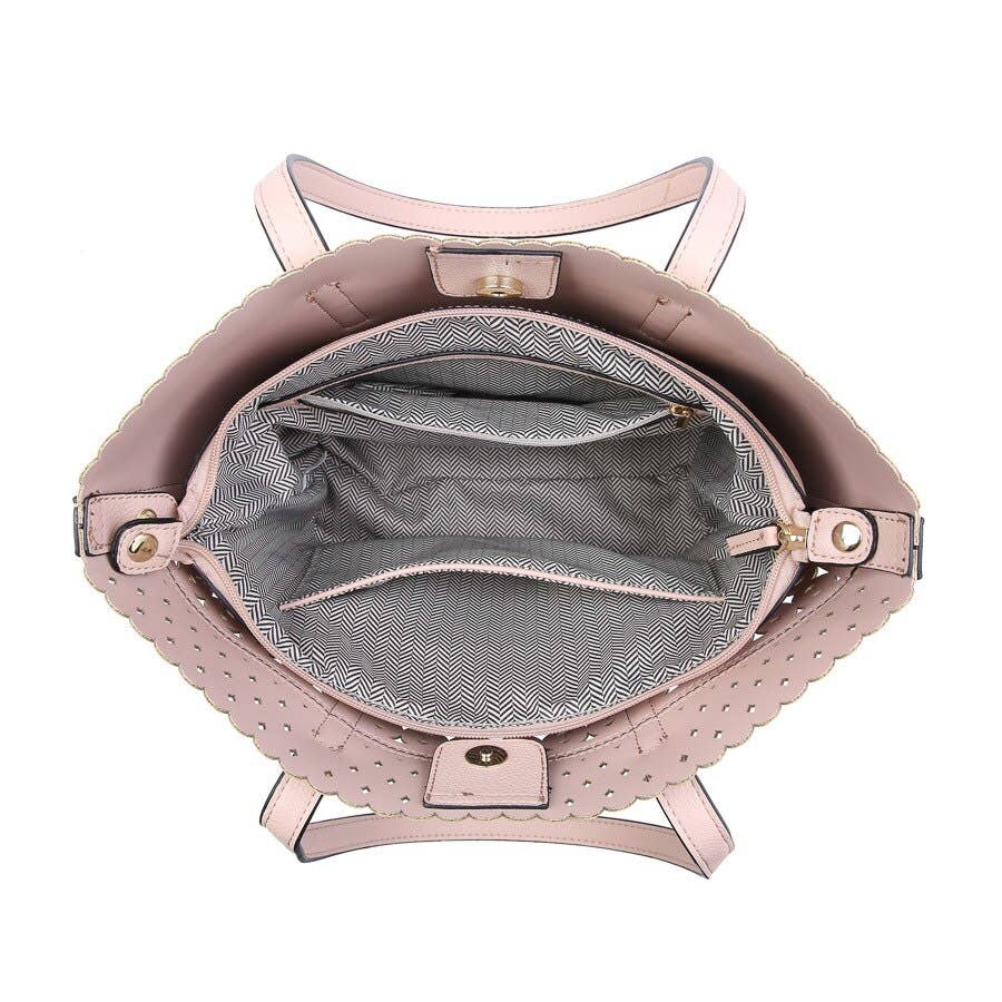 Laser Cut Scallop Top Tote Bag