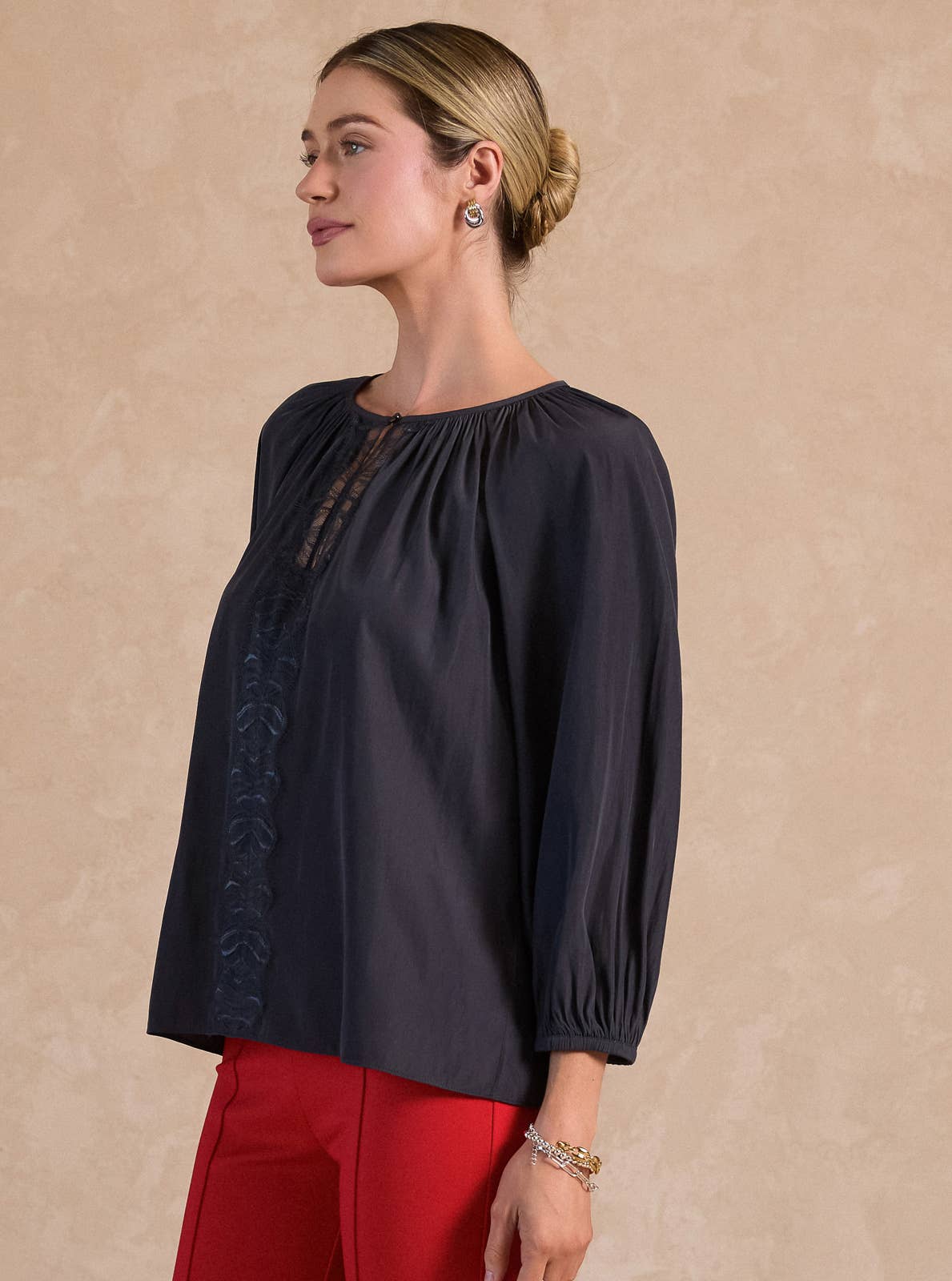 Lace Trim Blouse