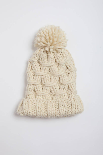 Leto Accessories - Trendy Textured Chunky Knit Pom Beanie for Women 🧶