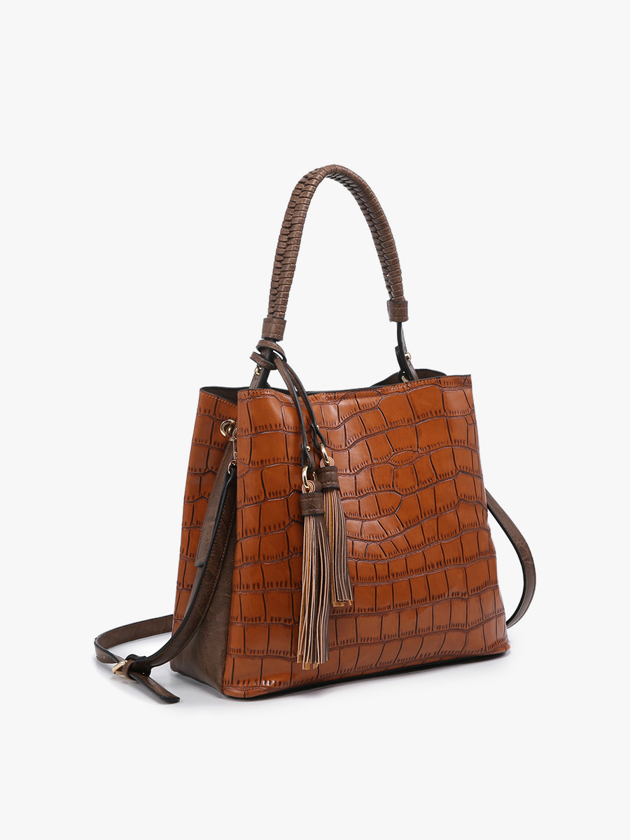 Olivia Crocodile Hobo Bag – Contrast Style