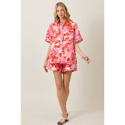 SKYLAR ROSE - Summer Floral Short Sleeve Top & Shorts Set