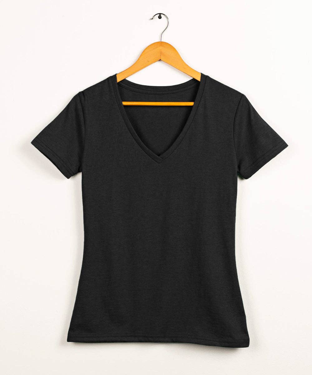 Women's Fitted V-Neck Tee in Butter Soft Cotton/Modal