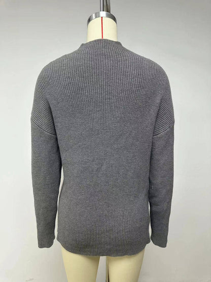 Long Sleeve Pullover Neck With Pocket Sweater
