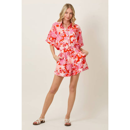 SKYLAR ROSE - Summer Floral Short Sleeve Top & Shorts Set
