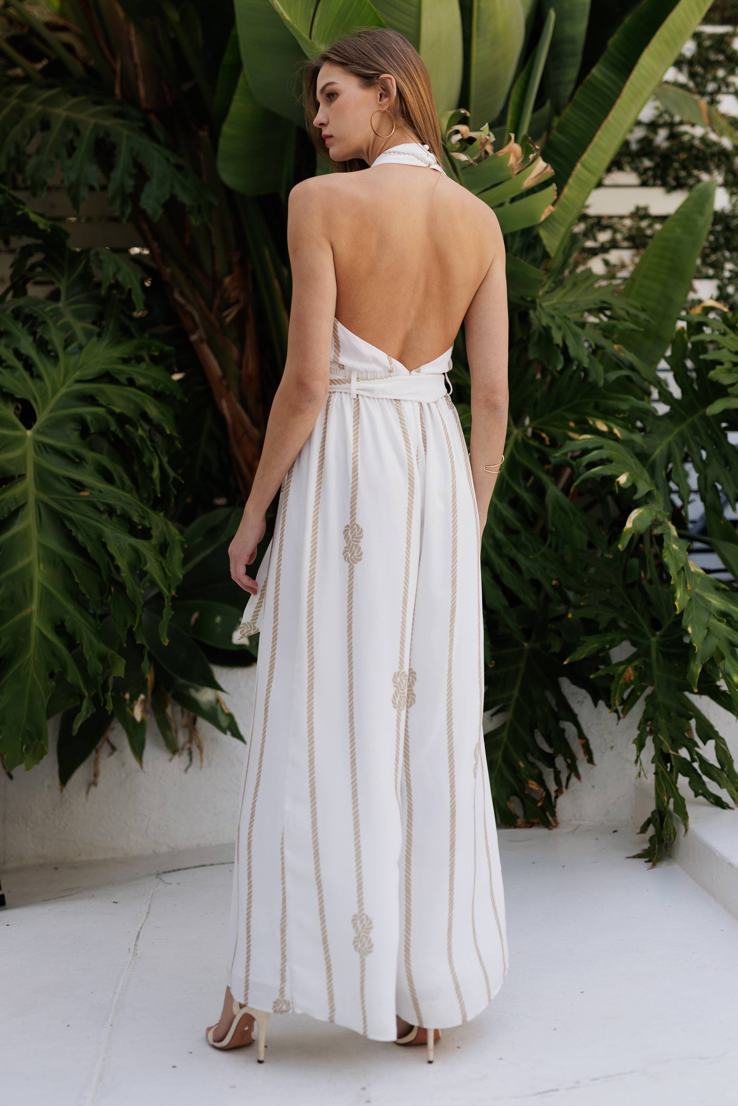 Cross-Halter Rope Detail Jumpsuit