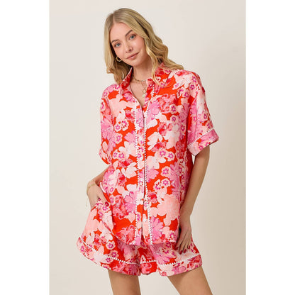 SKYLAR ROSE - Summer Floral Short Sleeve Top & Shorts Set