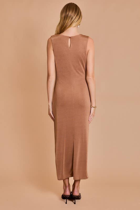 Cowl Neck Sleeveless Maxi Dress