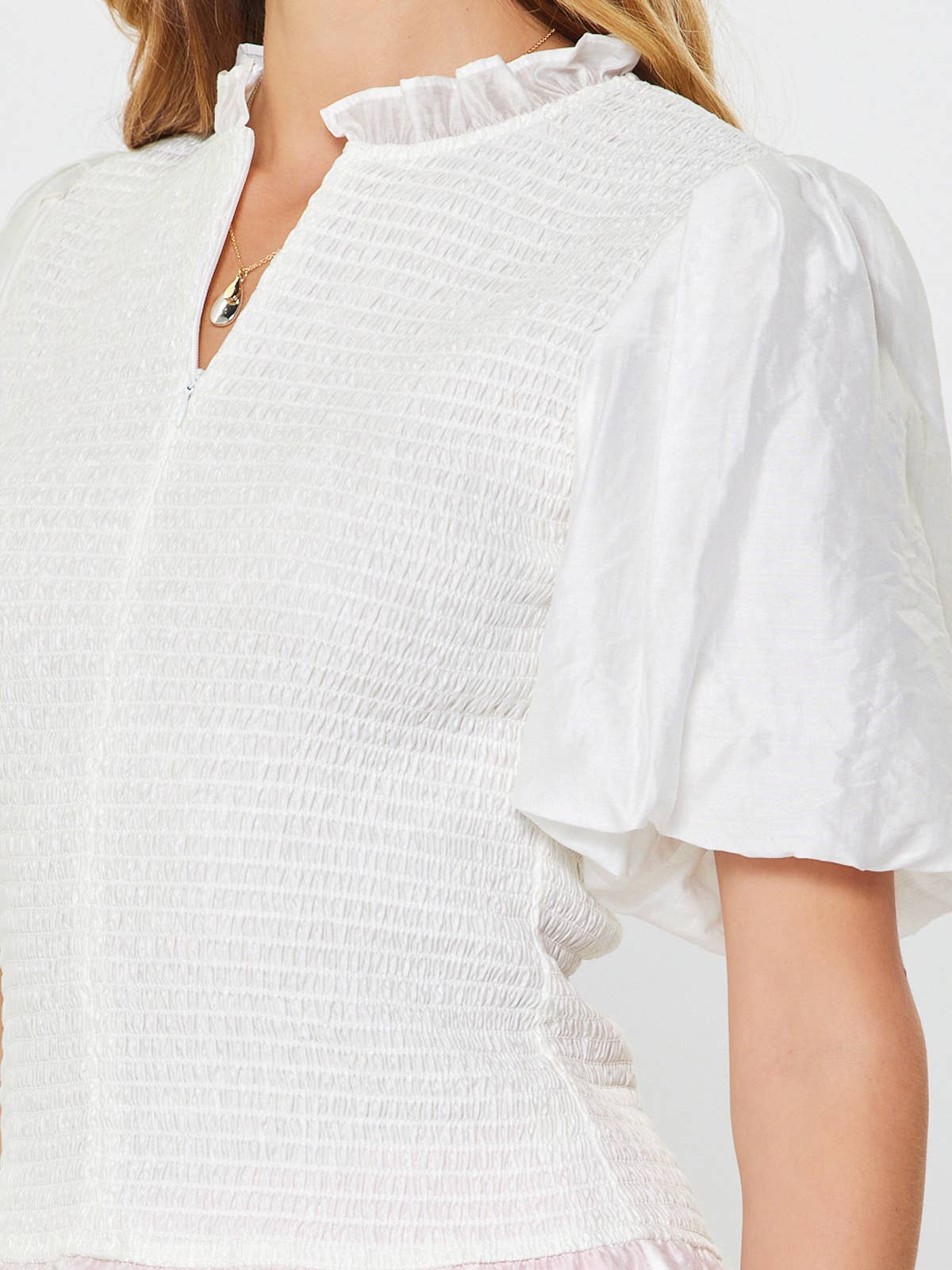 Puff Sleeve Smocked Top