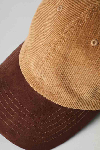 Two-Tone Corduroy with Suede Visor Baseball Cap
