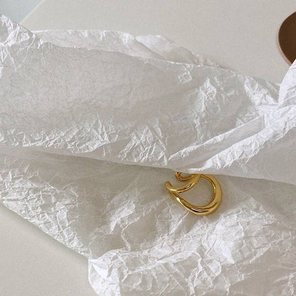 Double Line Golden & Silver Ear Cuff-One Piece