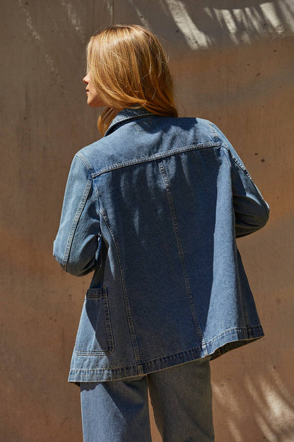 Brandi Double Breasted Denim Blazer Jacket