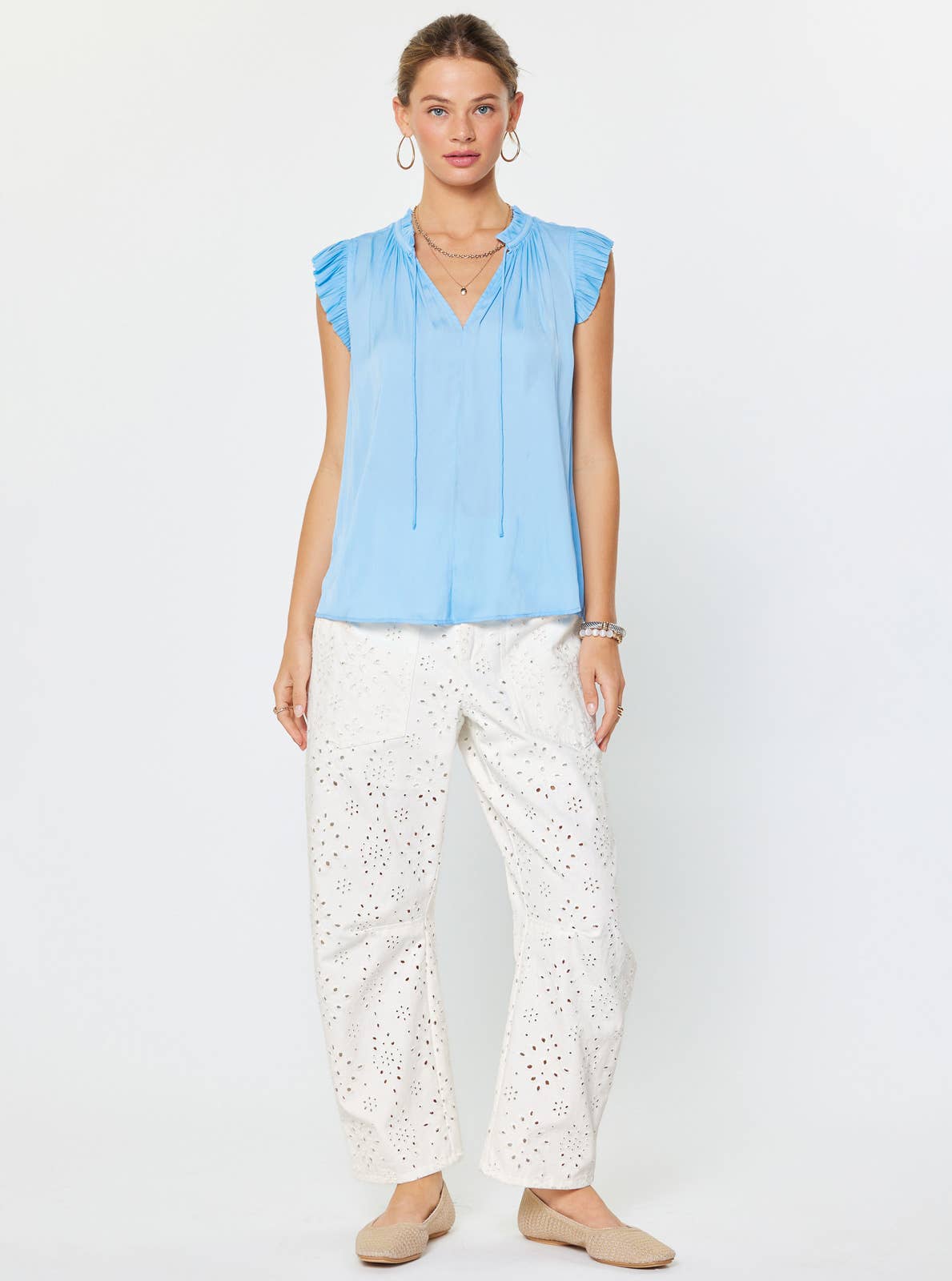 Margot Pleated Sleeve Blouse