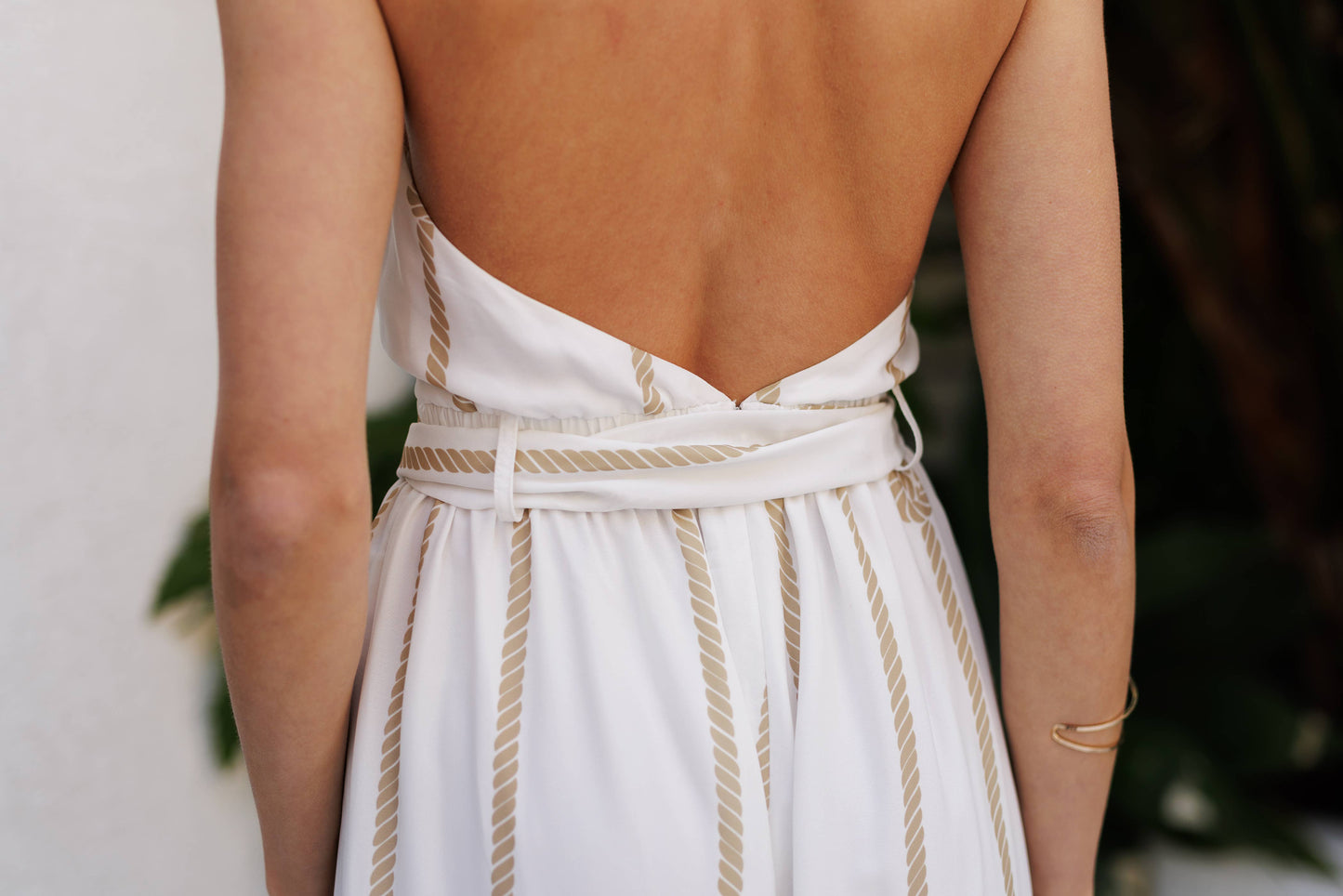 Cross-Halter Rope Detail Jumpsuit