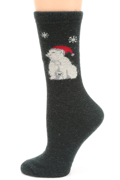 Women's Animals Wool Blend Crew Socks