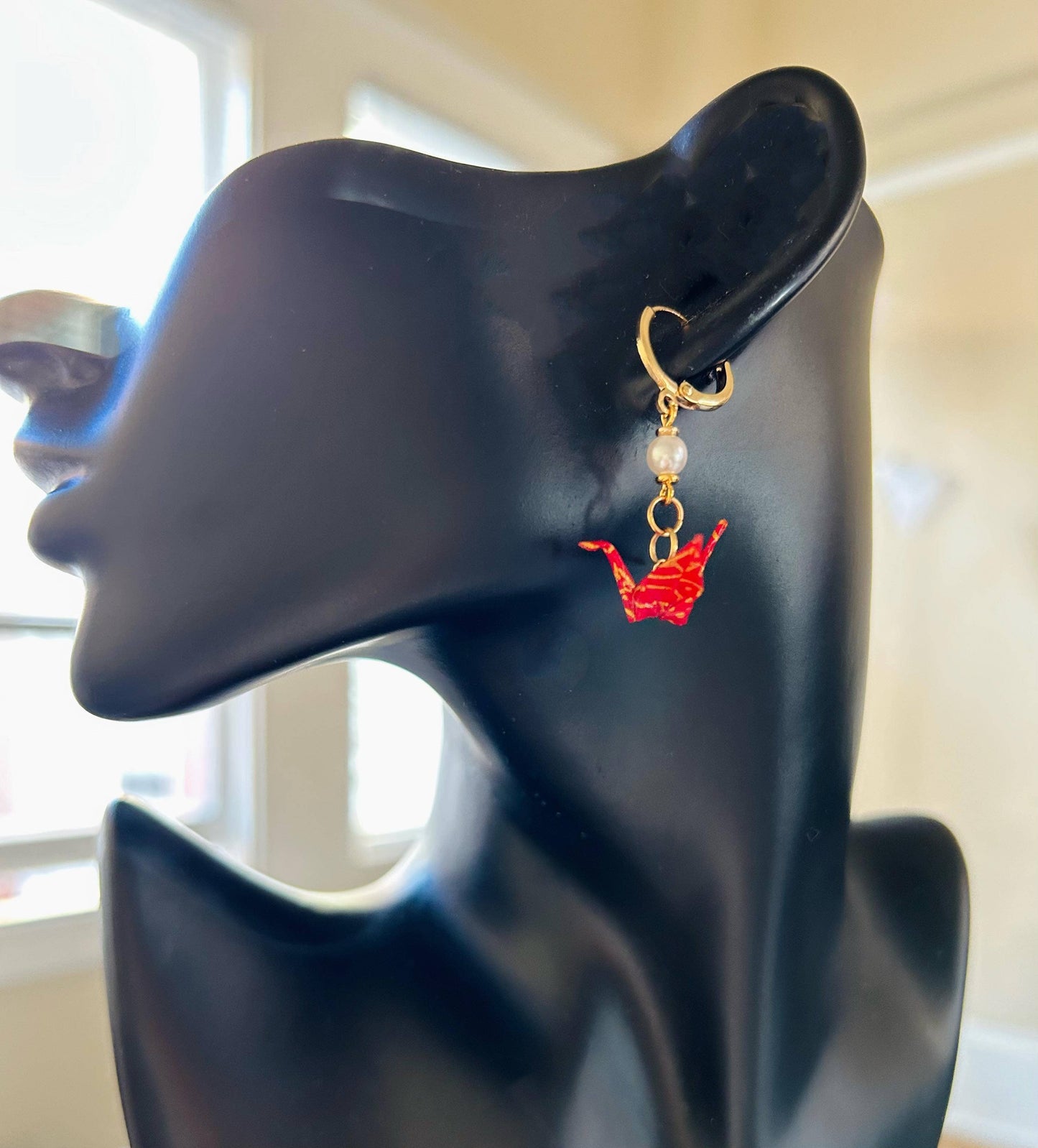 Unique Origami Crane Earring